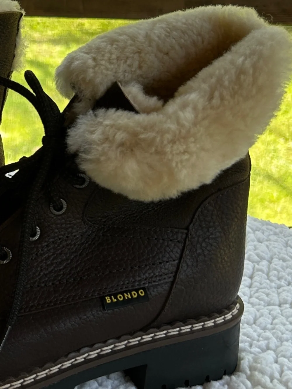 Blondo Brown Leather Shearling Waterproof Winter Boots 8.5
